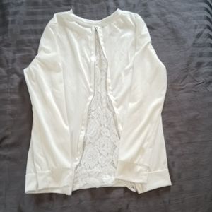 Zipper & lace back blouse
